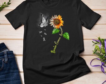 Vlinderzonnebloem Brain Cancer Awareness T-shirt sweatshirt