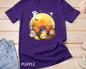 Three Hedgehogs Witch Hat Trick Or Treat Hedgehog Halloween T-Shirt Sweatshirt