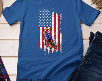 Fishing American Flag Vintage USA Fisherman Gifts T-Shirt Sweatshirt