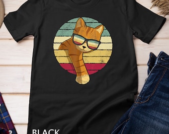 Vintage Style Orange Cat Sunglasses Tabby Cat Lover Gift T-Shirt Sweatshirt