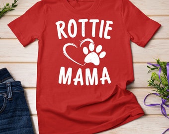 Koszulka z nadrukiem dla mamy Rottie, miłośnika psów, właściciela zwierząt, mamy Rottweilera, bluzy z kapturem