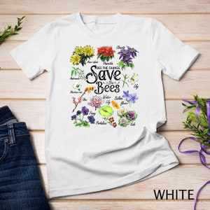 Vintage Botanical Save The Bees Shirt Flower Bee Lover T-Shirt Sweatshirt