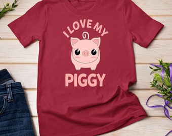 I Love My Piggy Farmer Funny Pig Apparel Clothing T-Shirt Sweatshirt