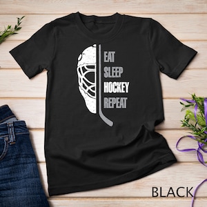 Eat Sleep Hockey Repeat Christmas Gift Kid Teen Adult Hockey T-Shirt Sweatshirt