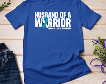 Mannen echtgenoot van een krijger baarmoederhalskanker bewustzijn T-shirt sweatshirt