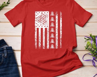 Maglietta a tema ape con bandiera ape, amante delle api, apicoltore