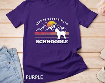 Camiseta con capucha y diseño vintage de perro Schnoodle con texto "Life Better"