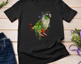 Grünes Wange Conure Shirt Niedliches Conure Papageien-Liebhaber T-Shirt Sweatshirt
