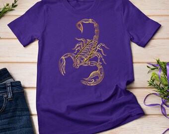 Gold Art Animal Scorpion T-shirt Sweatshirt - Etsy
