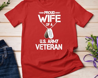 Orgullosa esposa de un veterano del ejército estadounidense camisa regalo del día de los veteranos camiseta sudadera