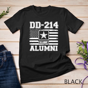 DD-214 Camiseta de regalo de jubilación para veteranos de las Fuerzas Armadas de ex alumnos del ejército de EE. UU.