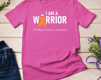 MS Warrior Multiple Sclerosis Awareness Orange Ribbon Men Women Gift T-Shirt Sweatshirt