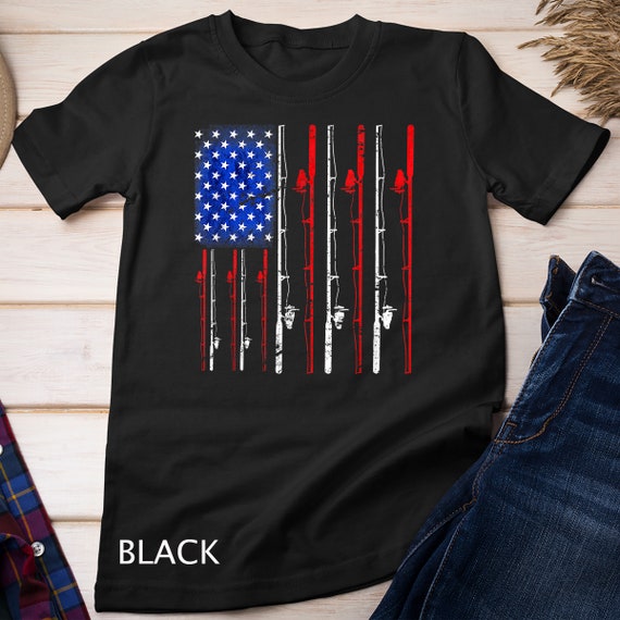 American Flag Fishing Rod Fishing Love T-shirt Sweatshirt - Etsy