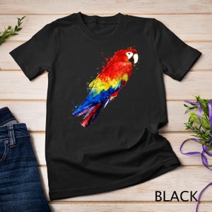 Watercolour Colourful Scarlet Macaw Parrot Bird Painting T-Shirt Sweatshirt