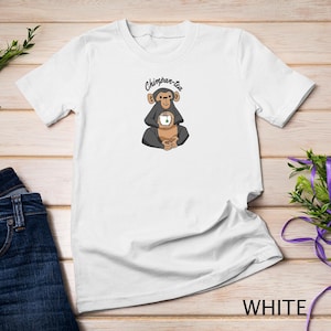 Chimpanzee Enjoying A Relaxing Cup Of Tea Cartoon Illustration For T-Shirt Sweatshirt