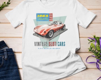 Men Vintage Slot Car Racing Throwback T-Shirt Sweatshirt
