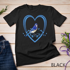 Beautiful Blue Jay Bird In Heart Long Sleeve T-Shirt Sweatshirt
