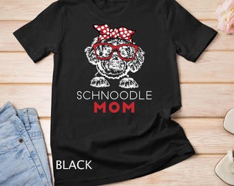Sudadera con capucha para mujer, diseño divertido de mamá Schnoodle, amante de los perros, bandana, día de la madre