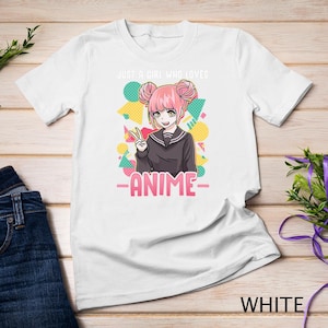 Anime Shirts For Girls Women Just A Girl Who Loves Anime T-Shirt Sweatshirt