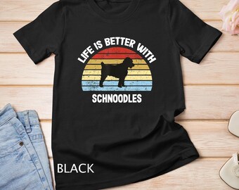 Sudadera con capucha y camiseta retro con diseño de perro Schnoodle