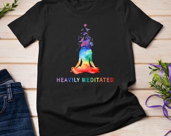 Yoga Girl Heavily Meditated Funny Meditation Rainbow Color T-Shirt Sweatshirt