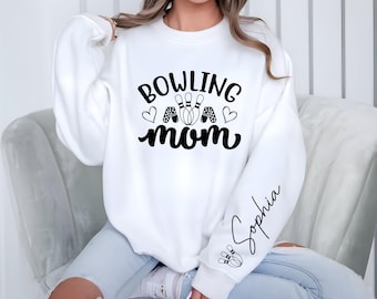 Sudadera personalizada para mamá de bolos, sudadera con capucha para mamá deportista, sudadera personalizada para mamá, regalo para amantes de los bolos, jugador de bolos