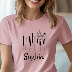 Personalized Pianist Shirt, Custom Piano Player Gift with Name, Musician Tee, Music Lover Shirt, Pianist Gift, Music Teacher Present