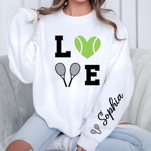 Personalized Tennis Sweatshirt, Tennis Player Hoodie, Custom Tennis Love Gift