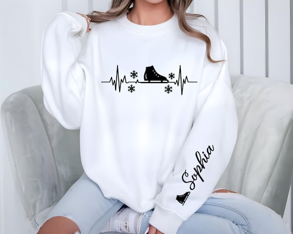 Personalized Ice Skater Sweatshirt, Custom Ice Skating Hoodie, Ice Skating Girl Gift