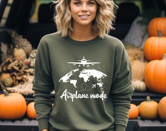 Airplane Mode Sweatshirt, Airplane Outfit, Traveler Sweater