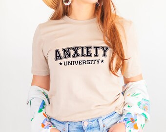 Anxiety University Mental Health T-Shirt, Introvert Honors Program Tee