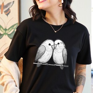 Bird Couple Shirt, Cute Bird Lover Shirt, Gift for Nature Lover, Love Birds Shirt, Romantic Bird Gift, Peaceful Bird Tee, Gift for Her