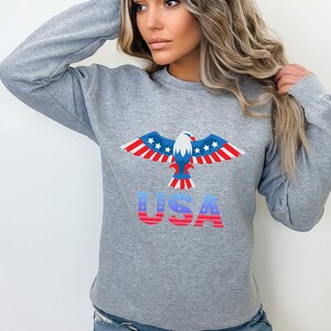 USA Eagle Sweatshirt, Vintage American Sweatshirt, Patriotic Sweatshirt, American Flag Gift, American Flag Eagle, Patriot Gift for Her