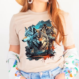 Wolf Shirt, Wolf Lover Shirt, Wolf Mountains Shirt, Camper Shirt, Wolf Camping Tshirt, Wolf Nature Shirt, Nature Camping, Wolf Moon Tee