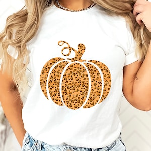 Leopard Pumpkin Shirt, Thanksgiving Shirt, Thankful Tshirt, Fall Shirt, Hello Pumpkin, Cheetah Pumpkin Shirt, Family Matching Tee