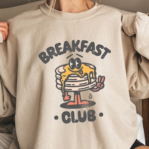 Breakfast Club Sweatshirt, Pancake Sweatshirt, Retro Vintage Sweatshirt, Retro Sweatshirt, Foodie Gift