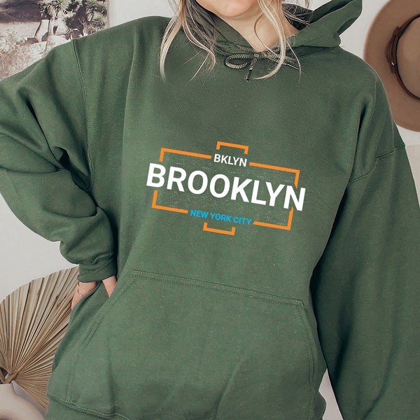 Brooklyn Hoodie, Brooklyn New York Hoodie, Gift for Her, Brooklyn gift Souvenir, Women's Baseball Sports Hoodie