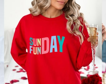 Sunday Funday Sweatshirt, Cute Football Sweatshirt, Game Day Top