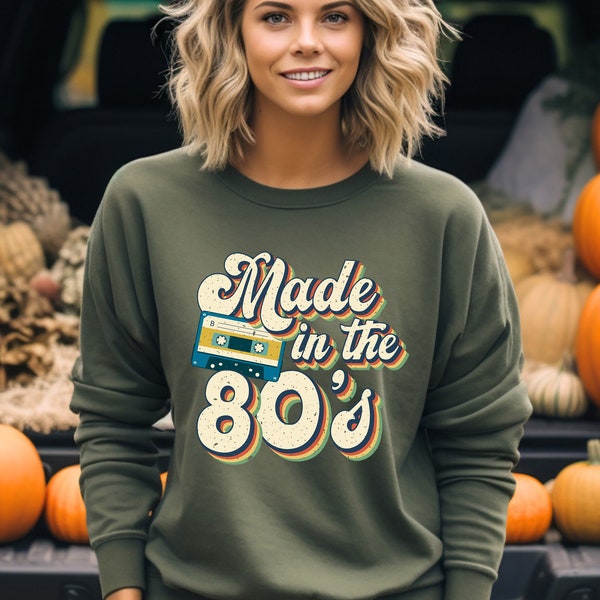 Made in The 80's Retro Sweatshirt, 80's Sweatshirt Design, Made in 80s Retro, Vintage 1980 Sweatshirt, 80's Cartoon Friends Sweatshirt