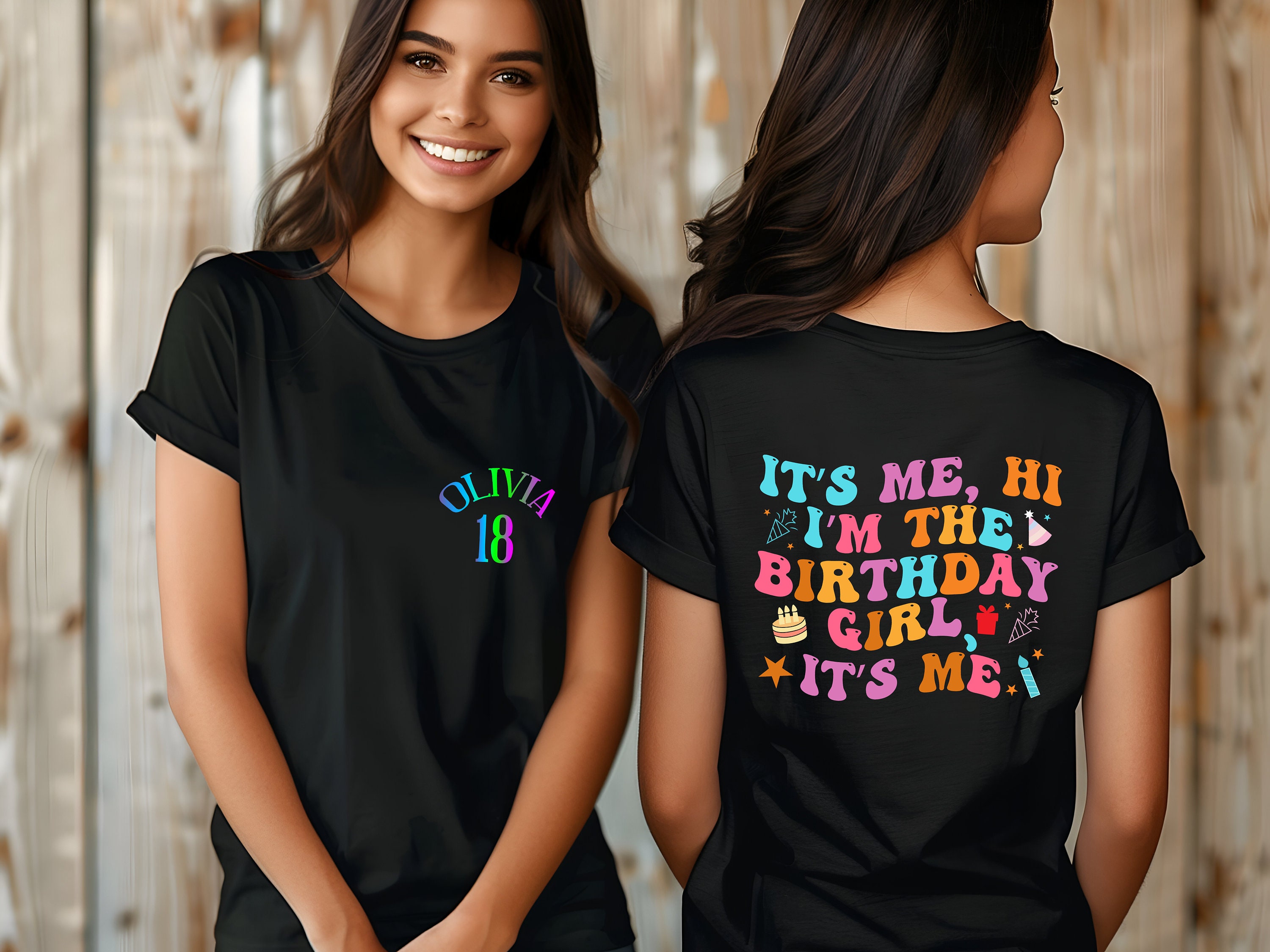 Personalized It’s Me Hi I’m the Birthday Girl It’s Me Shirt, It's me Hi Shirt, Personalized Birthday Shirt, Custom Birthday Name Age T-Shirt