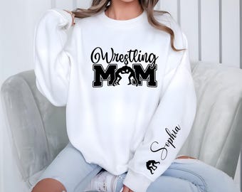Custom Wrestling Mom Sweatshirt, Personalized Wrestler Hoodie, Wrestling Lover Gift
