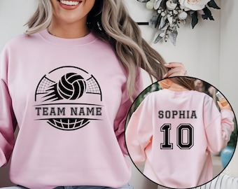 Personalized Volleyball Sweatshirt, Customized Volleyball Hoodie With Your Name And Number, Game Day Volleyball Team, Volleyball Player