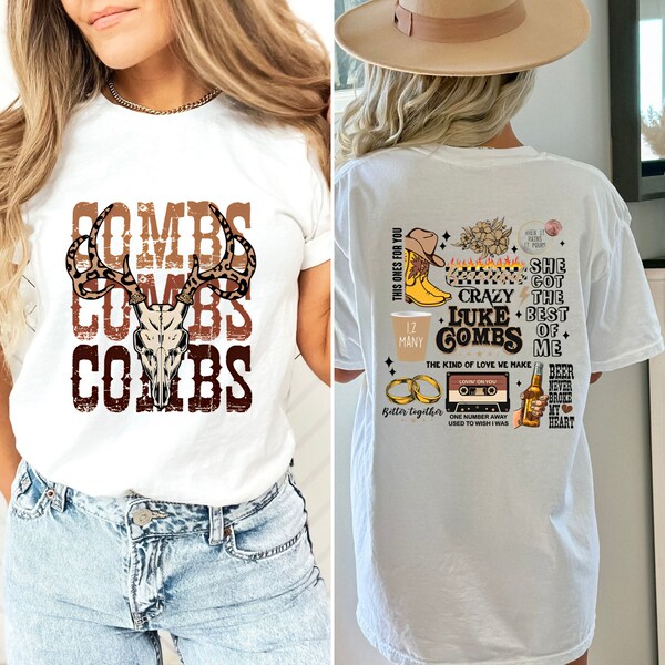 Combs Bullhead Shirt 2 Side, Country Music Shirt, Luke Combs World Tour 2022, Cowboy Combs, Luke Combs Fan, Cowgirl Tee