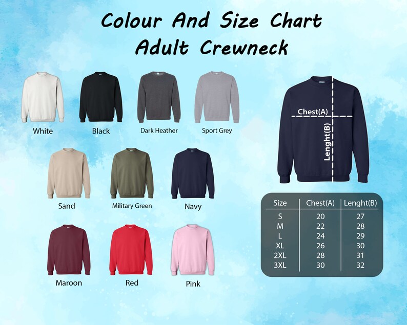a picture of a long sleeved shirt sizes chart