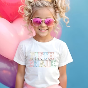 Personalized Fifth Grade Shirt, Custom Back to School Elementary Thirt, Retro 5th Grader Shirt, Kids First Day of School Outfit