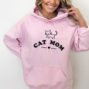 Mother&#39;s Day Gift for Cat Mom, Cat Lover Sweatshirt, Cat Mom Hoodie, Mother&#39;s Day Cat Gift, Cute Hoodie Gift for Wife, Animal Lover Gift