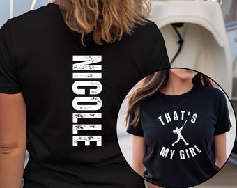 Personalized That's My Girl Softball Shirt, Sport Mom Tshirt, Custom Gift for Mom, Softball Lover