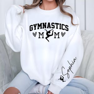 Personalized Gymnastics Mom Sweatshirt, Sport Mom Hoodie, Custom Mom Sweatshirt, Gymnastics Lover Gift, Mother's Day Gift, Gymnast Gift