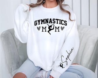 Personalized Gymnastics Mom Sweatshirt, Sport Mom Hoodie, Custom Mom Sweatshirt, Gymnastics Lover Gift, Mother's Day Gift, Gymnast Gift