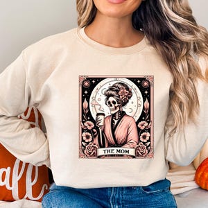 The Mom Tarot Card Sweatshirt, Funny Mom Hoodie, Skeleton Mother Hoodie, Witchy Vibes Celestial Mama, Mother&#39;s Day Gift, Motherhood Gift